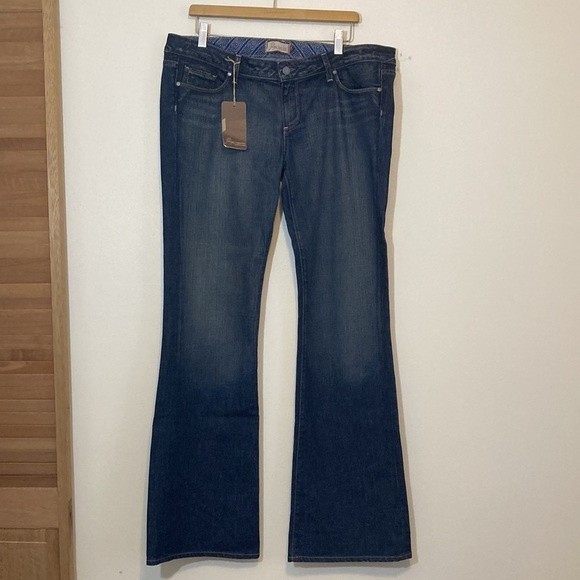 PAIGE Maternity size 32L 32 long Westbourne blue jeans under belly flare NWT - Picture 10 of 13